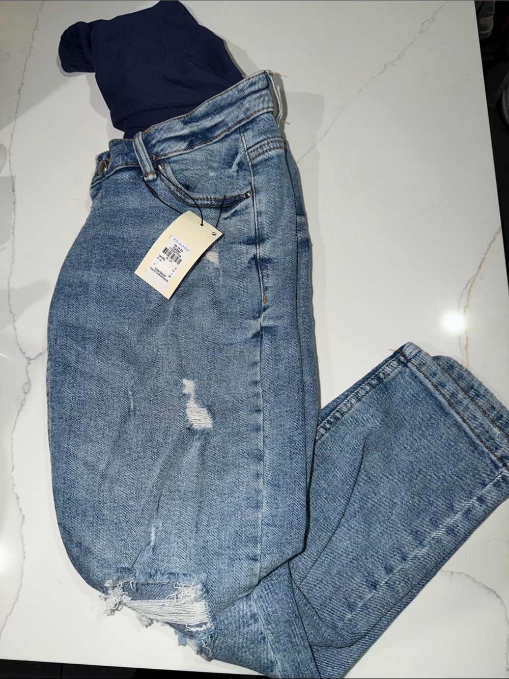 Primark Maternity Light Blue Distressed Boyfriend Jeans